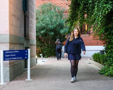 Brewster student walking outside at the Chamberí campus